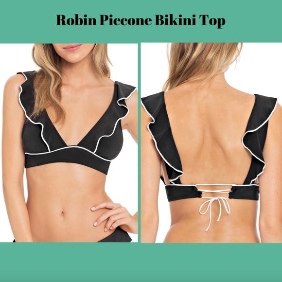 Robin Piccone Black Ruffle Bikini - Picture 2 of 14